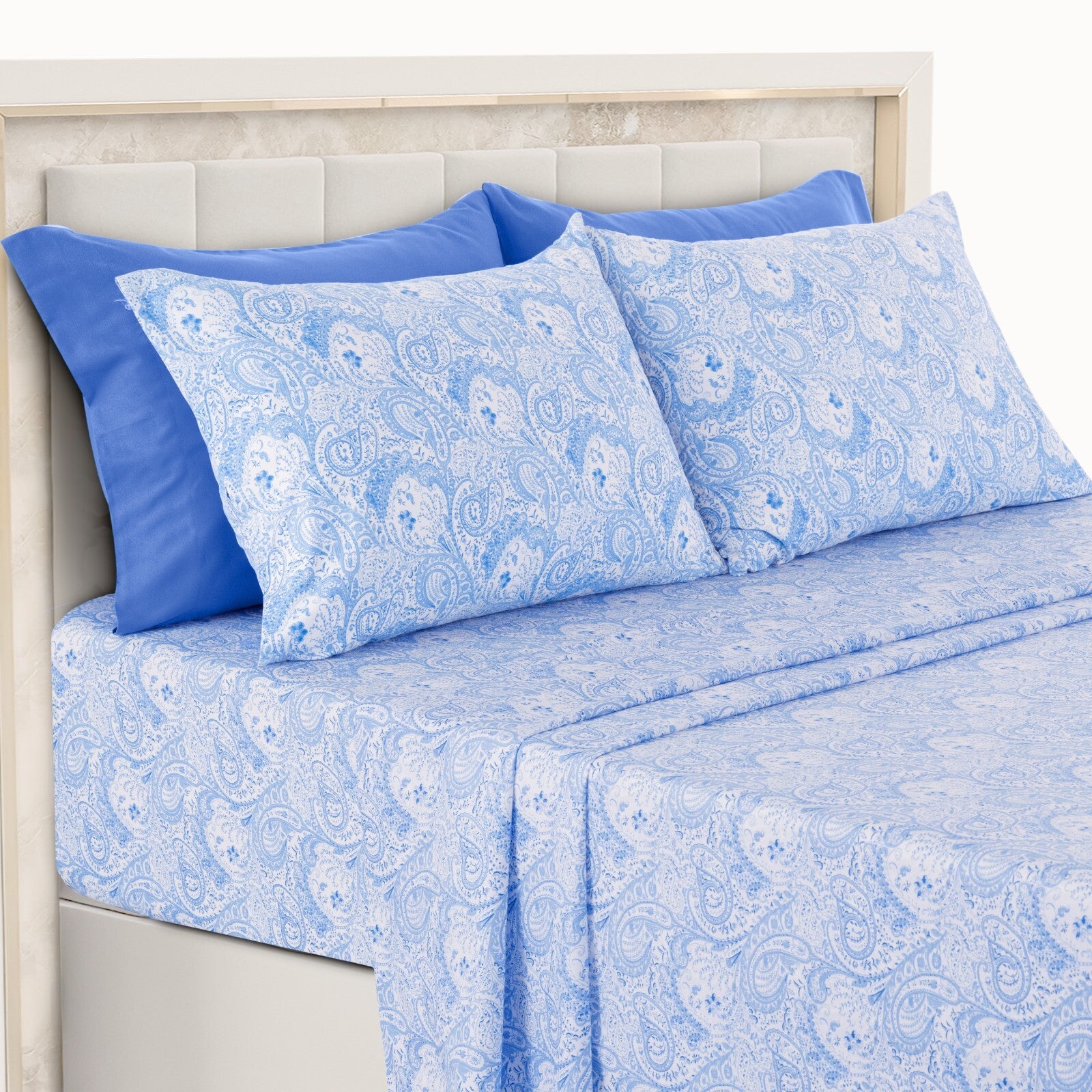 Luxury 1800 Series Microfiber Bed Sheet Set – 6 Piece Deep Pocket Paisley