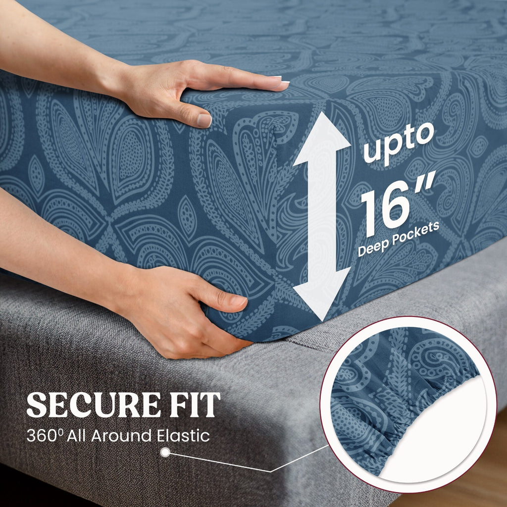 Luxury 1800 Series Microfiber Bed Sheet Set – 6 Piece Deep Pocket Paisley