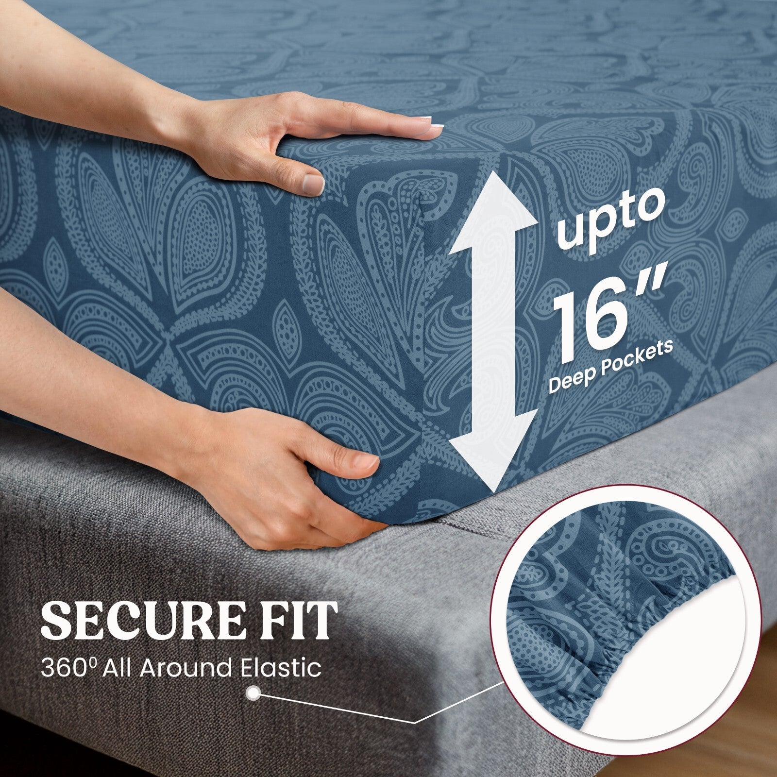 Luxury 1800 Series Microfiber Bed Sheet Set – 6 Piece Deep Pocket Paisley