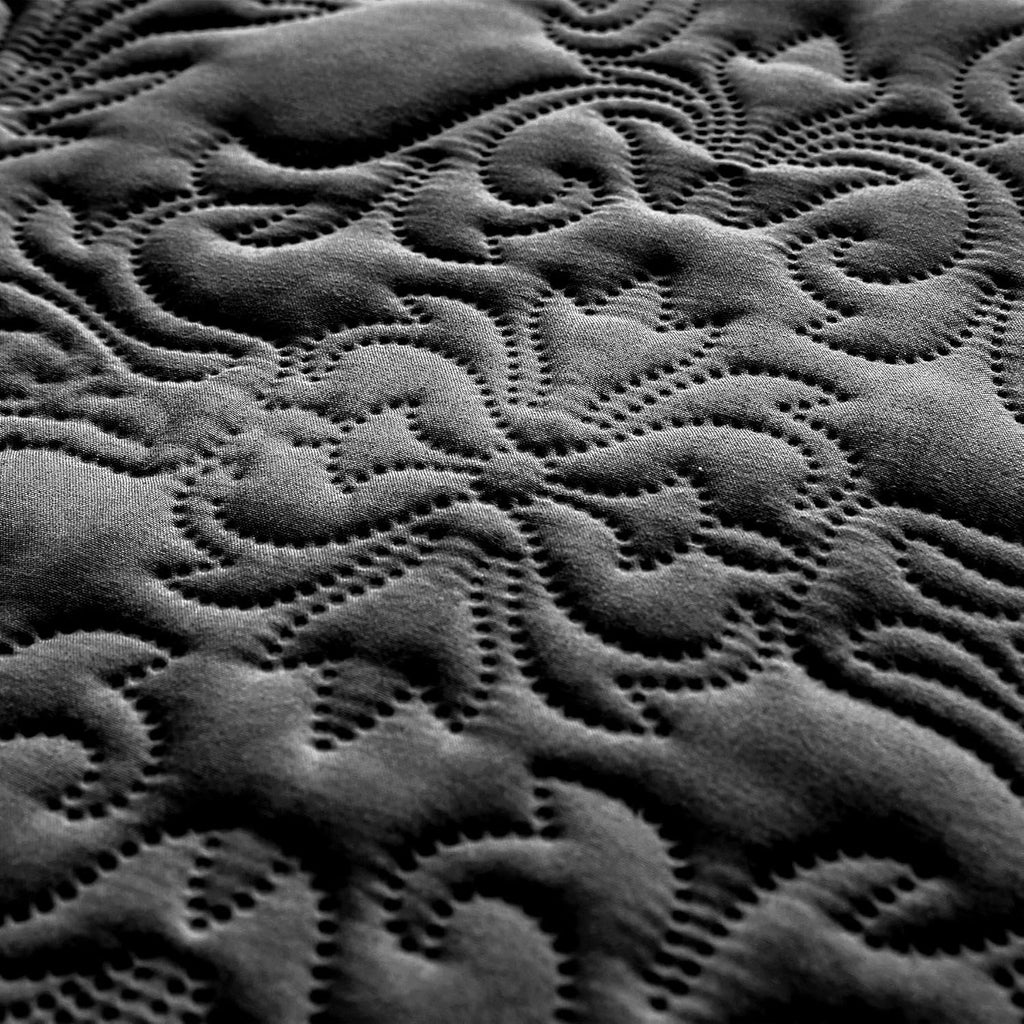 3-Piece Queen Quilt Set – Black Lightweight Microfiber Bedding