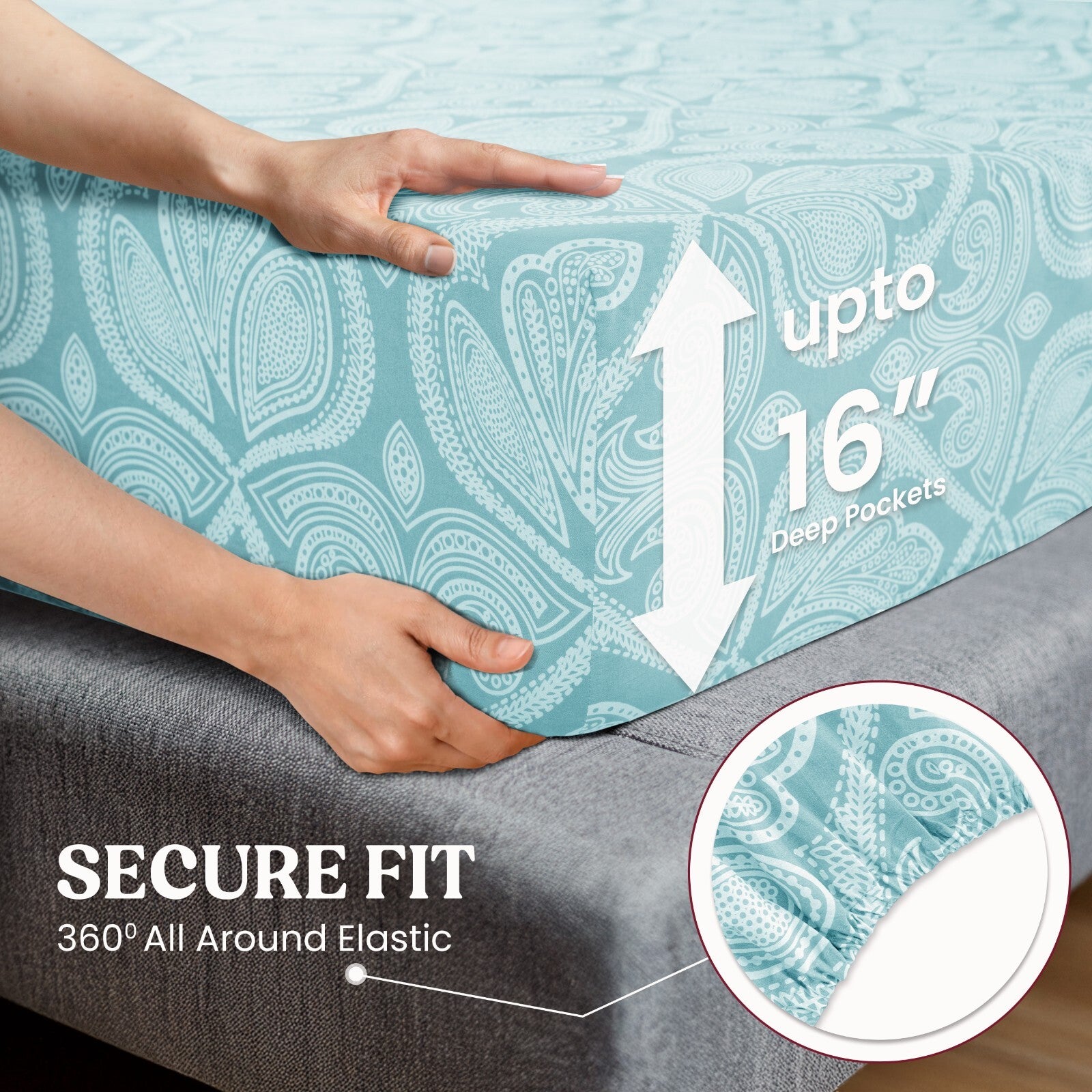 Luxury 1800 Series Microfiber Bed Sheet Set – 6 Piece Deep Pocket Paisley