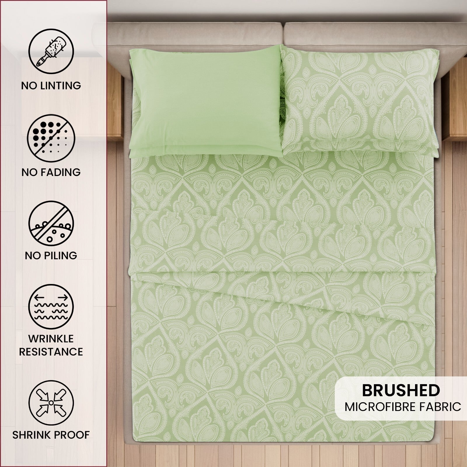 Luxury 1800 Series Microfiber Bed Sheet Set – 6 Piece Deep Pocket Paisley