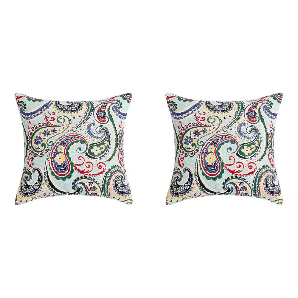 Outdoor Throw Pillows, 18"x18"x5", UV-Treated, Weather-Resistant, Fade & Mildew-Resistant – Set of 2)