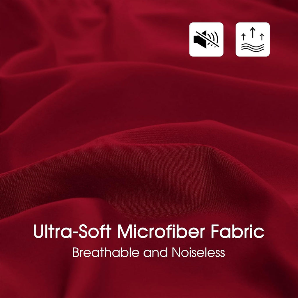 Queen Comforter Set – Reversible Red & Black All-Season Bedding with 2 Pillow Shams